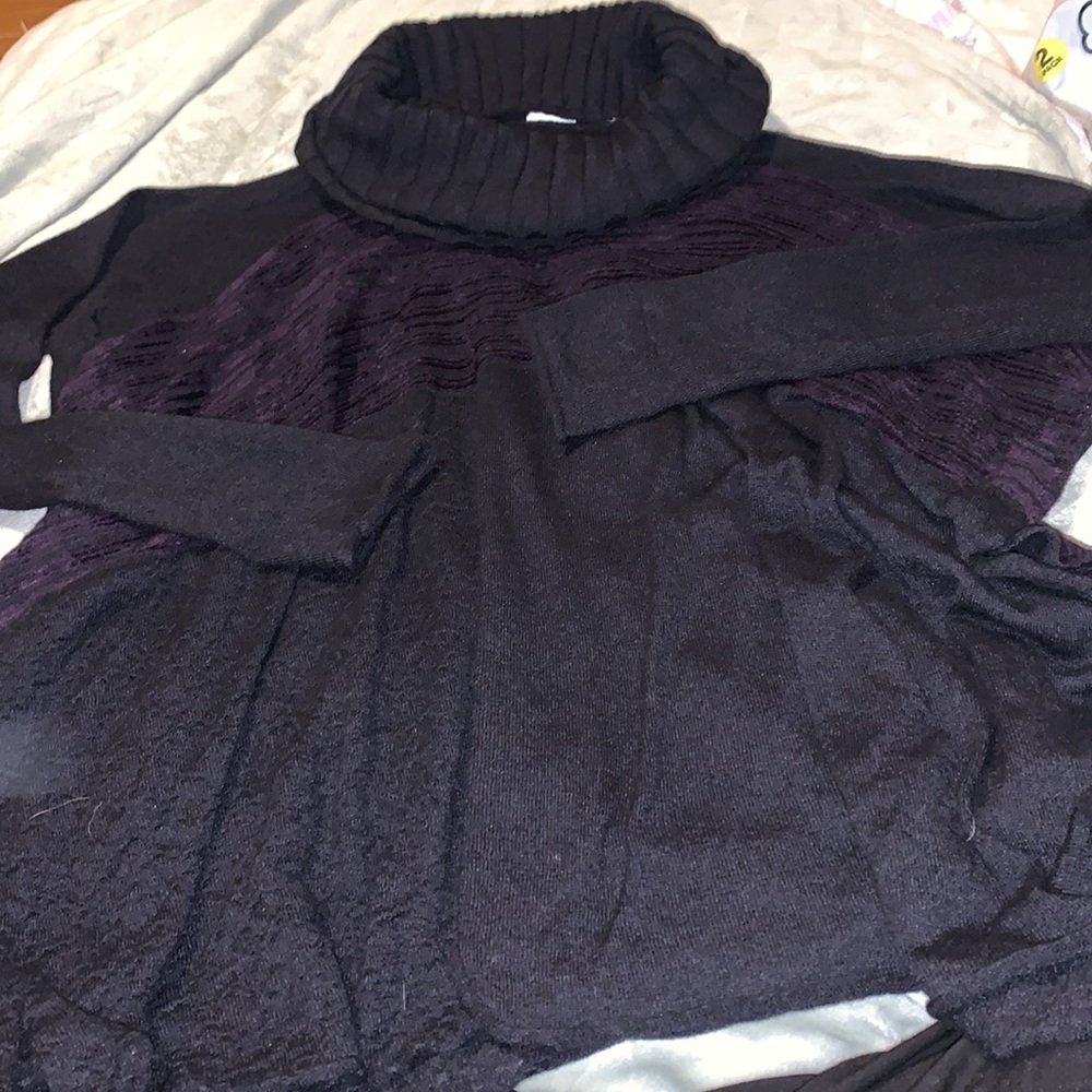 Vintage Sarah Pacini royal baby alpaca blend oversized turtleneck sweater poncho